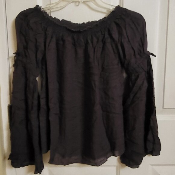 Chaser Tops - Chaser off-the-shoulder Long Sleeves with ties Black/Dark Grey SIZE: MEDIUM NWT